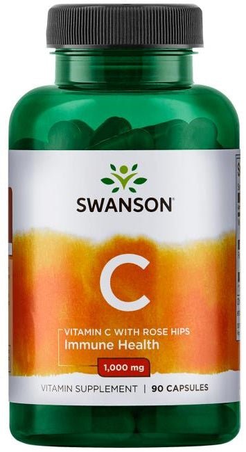 Vitamin C with Rose Hips Extract, 1000mg - 90 caps - VitaeSupps