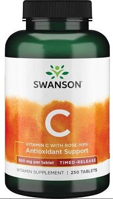 Vitamin C with Rose Hips - Timed - Release, 500mg - 250 tablets - VitaeSupps