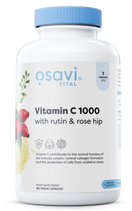 Vitamin C1000 with Rutin & Rose Hip - 180 vegan caps - VitaeSupps