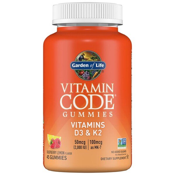 Vitamin Code Gummies Vitamins D3 & K2, Raspberry Lemon - 45 gummies - VitaeSupps