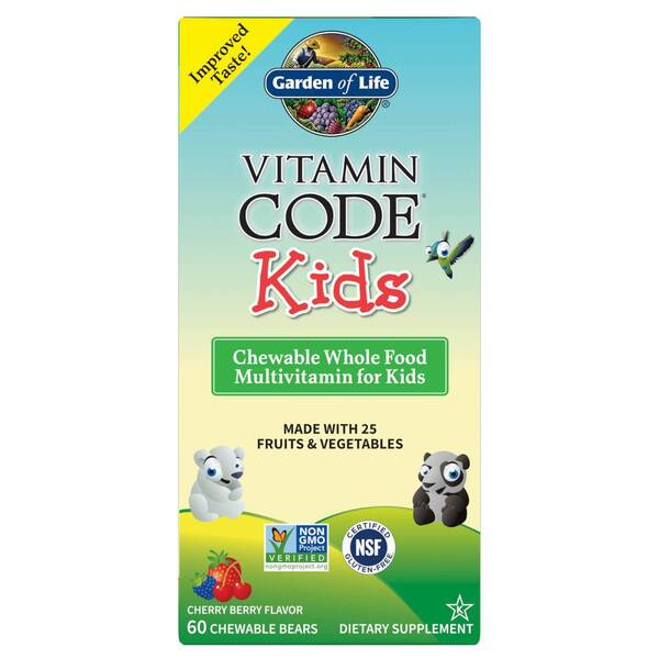 Vitamin Code Kids (Chewable Whole Food Multivitamin For Kids), Cherry Berry - 60 chewable bears - VitaeSupps