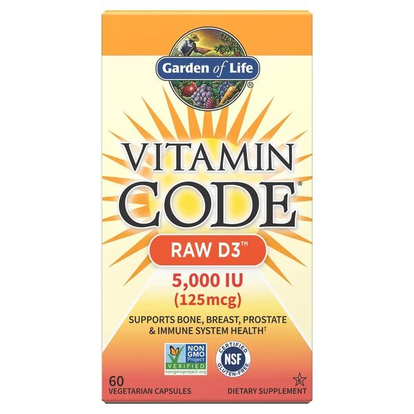 Vitamin Code Raw D3, 5000 IU - 60 vcaps - VitaeSupps