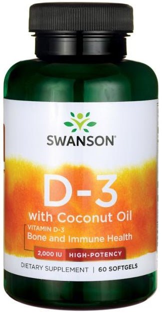 Vitamin D - 3 with Coconut Oil, 2000 IU - 60 softgels - VitaeSupps