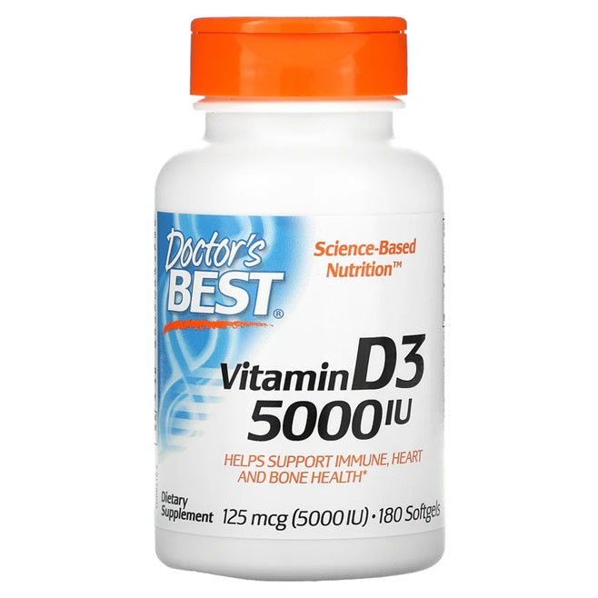 Vitamin D3, 5000 IU - 180 softgels - VitaeSupps