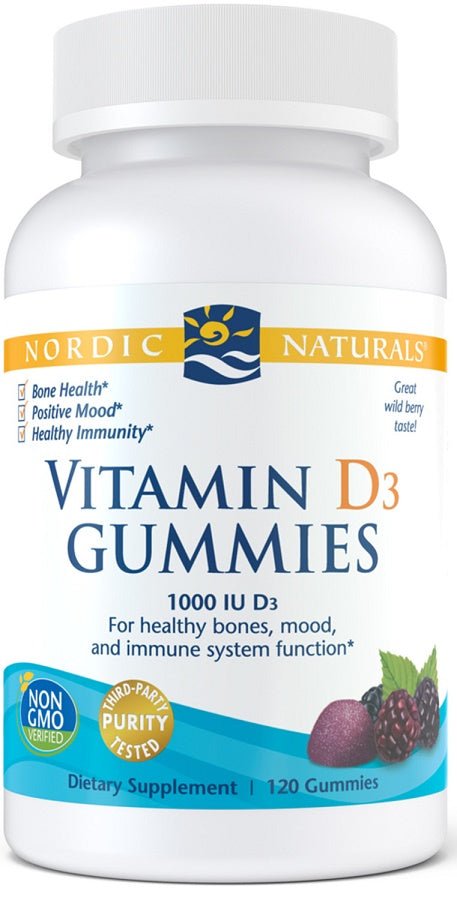 Vitamin D3 Gummies, 1000 IU Wild Berry - 120 gummies - VitaeSupps
