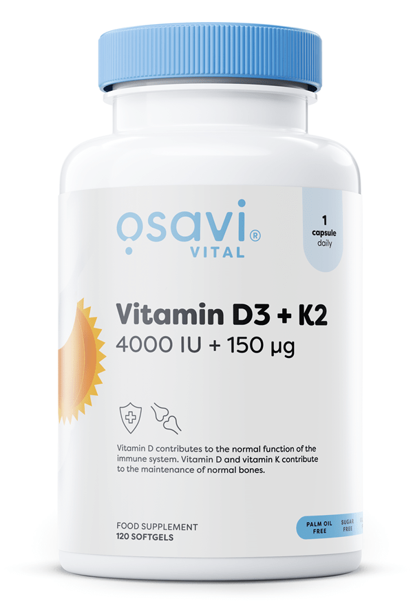 Vitamin D3 + K2, 4000IU + 150mcg - 120 softgels - VitaeSupps