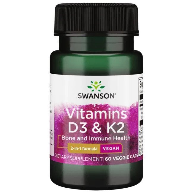 Vitamins D3 & K2 - 60 vcaps (EAN 087614118048) - VitaeSupps