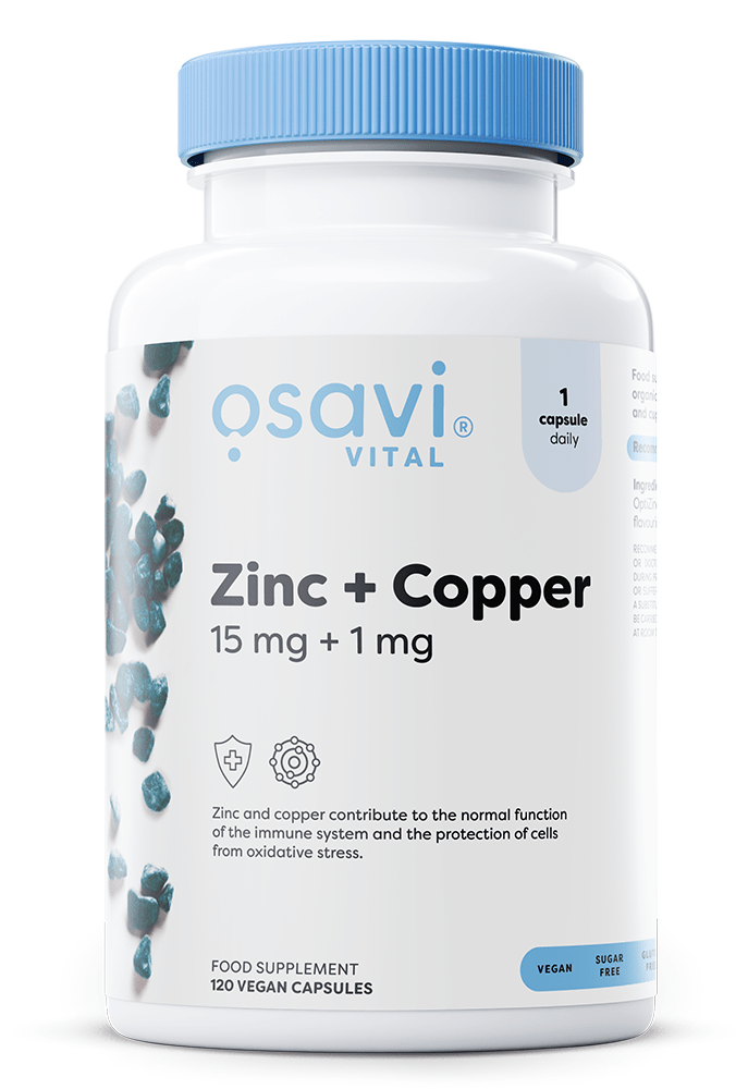 Zinc + Copper, 15mg + 1mg - 120 vegan caps - VitaeSupps