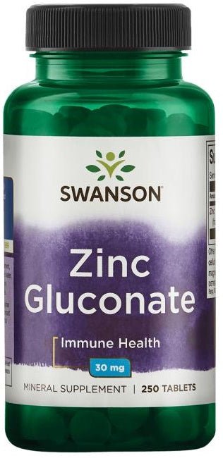 Zinc Gluconate, 30mg - 250 tablets - VitaeSupps