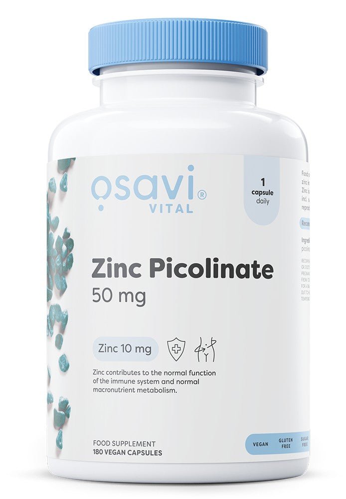 Zinc Picolinate, 50mg - 180 vegan caps - VitaeSupps